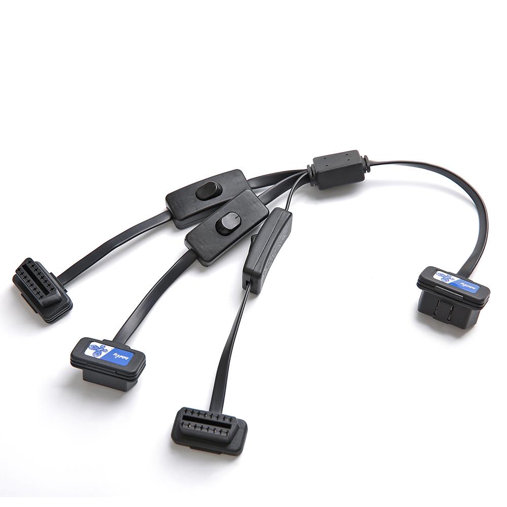 bbfly-C2 OBD II OBD2 16 Pin Splitter Extension 1 x Male and 3 x Female Extension Cable Adapter 1.7FT/50CM
